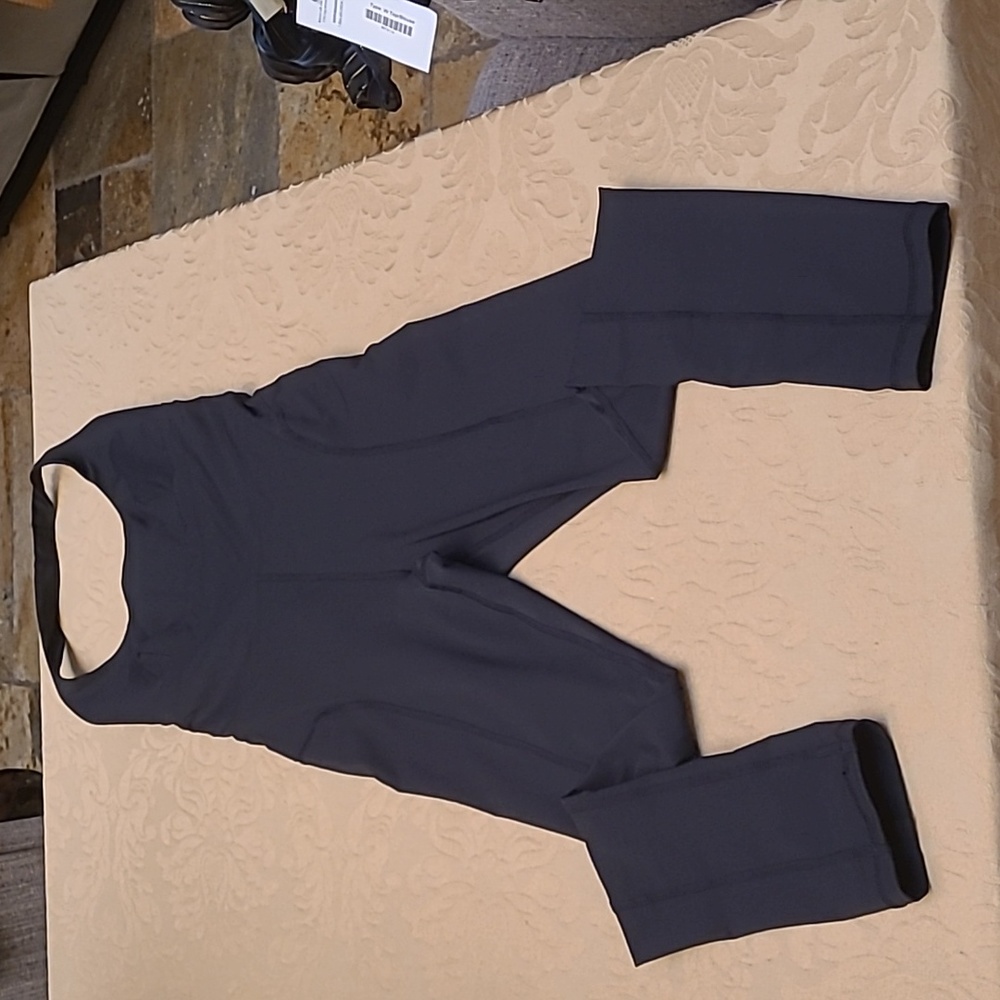 BLACK LANIKAR ACTIVEWEAR HALTER STRAPPY BACK COMPRESSION JUMPSUIT SIZE XS